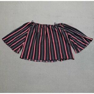 French Connection Top S Off The Shoulder Striped Bell Sleeve Blouse